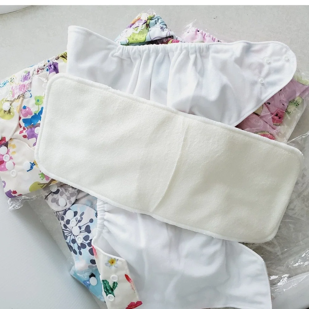 Cloth Diaper Set Multicolor Patterned Reusable Pocket Diapers One Size